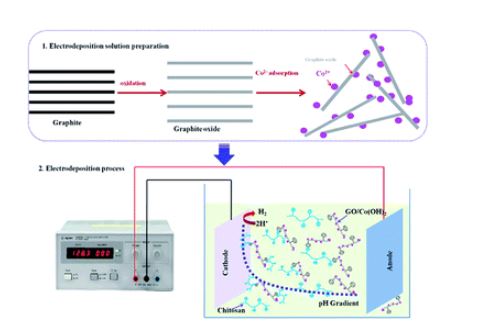 An electrodeposited graphite oxide/cobalt hydroxide/chitosan ternary composite on nickel foam as a cathode material for hybrid supercapacitors